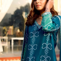 Blue and Green Ombré Pure Crepe Bandhani Suit Set