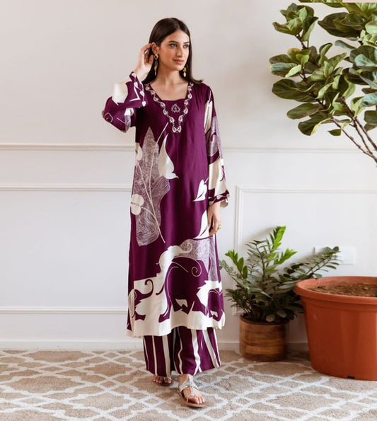 Mulberry Printed Cotton Kurta Pant Set