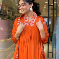 Orange kurti set