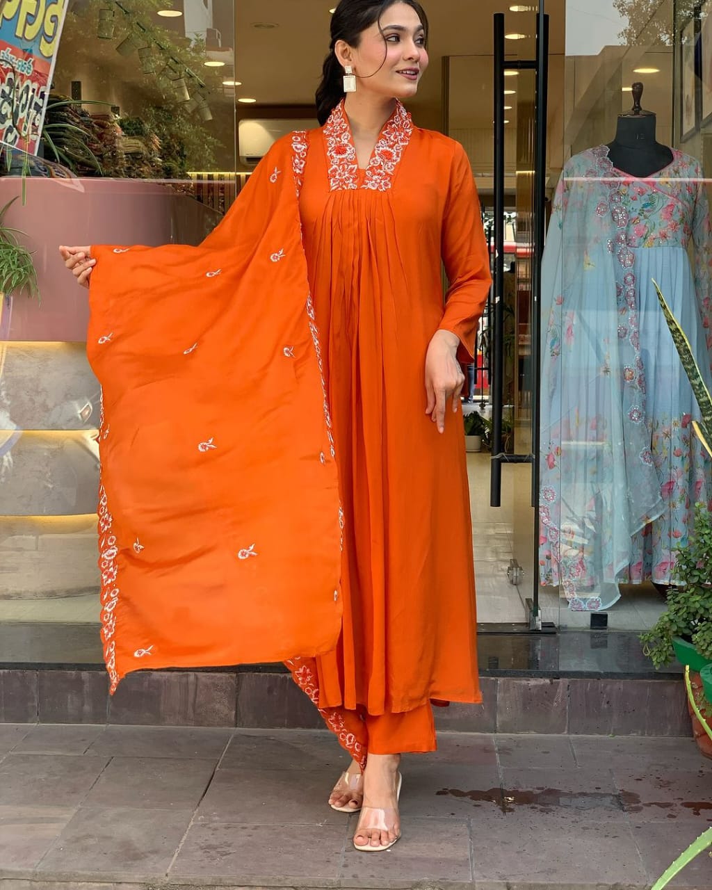 Orange kurti set