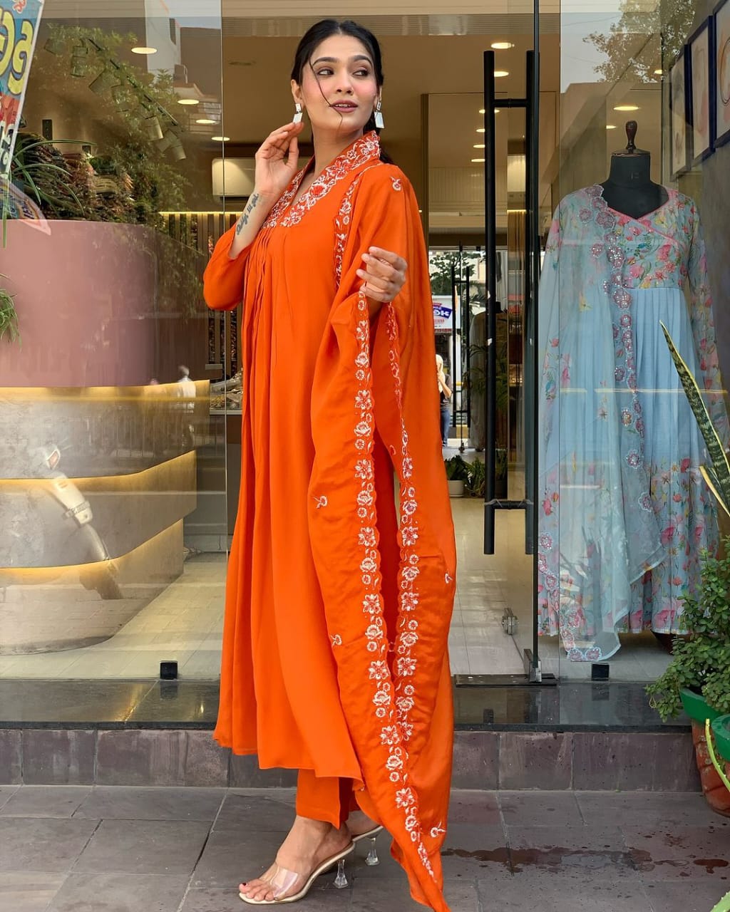 Orange kurti set