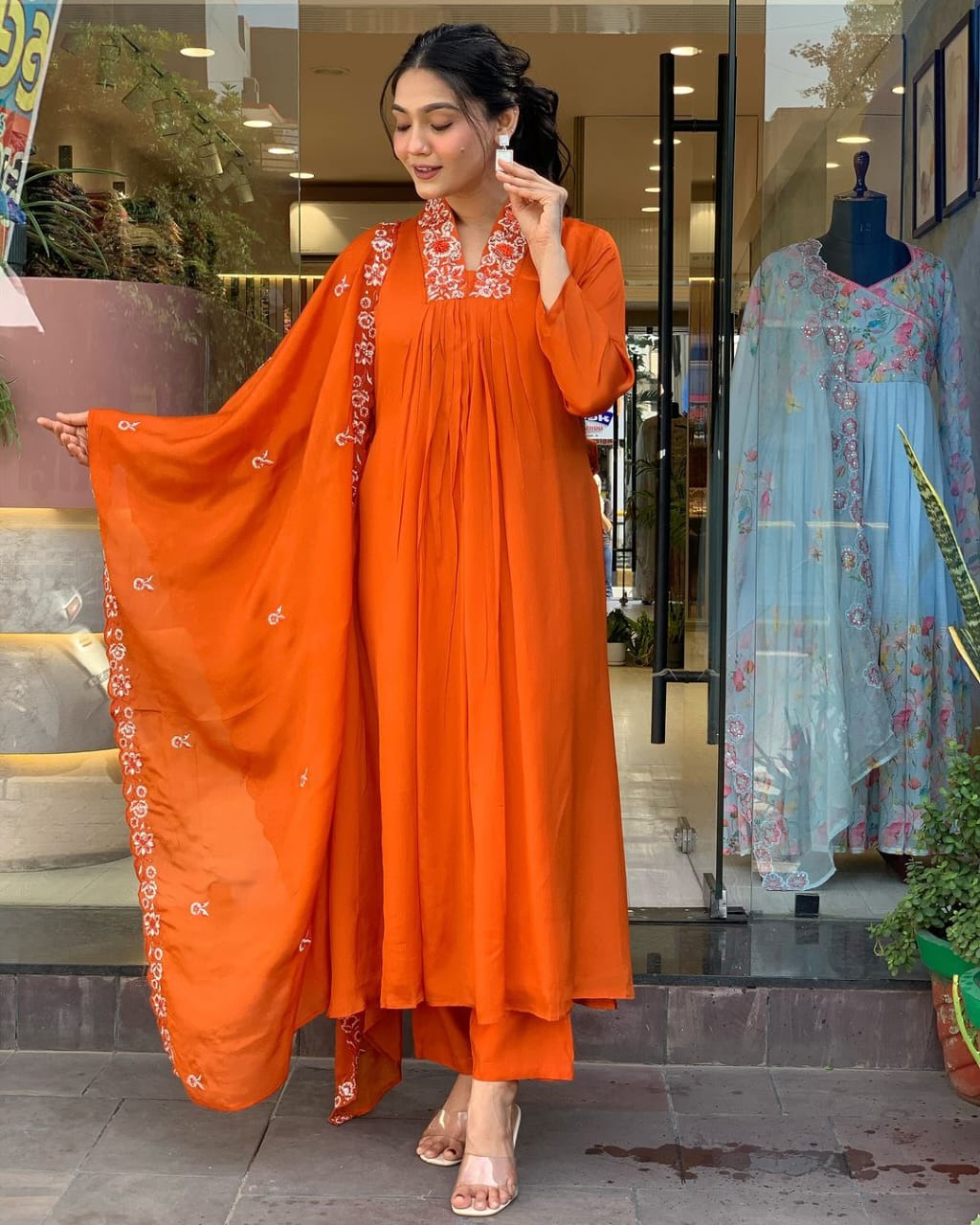 Orange kurti set