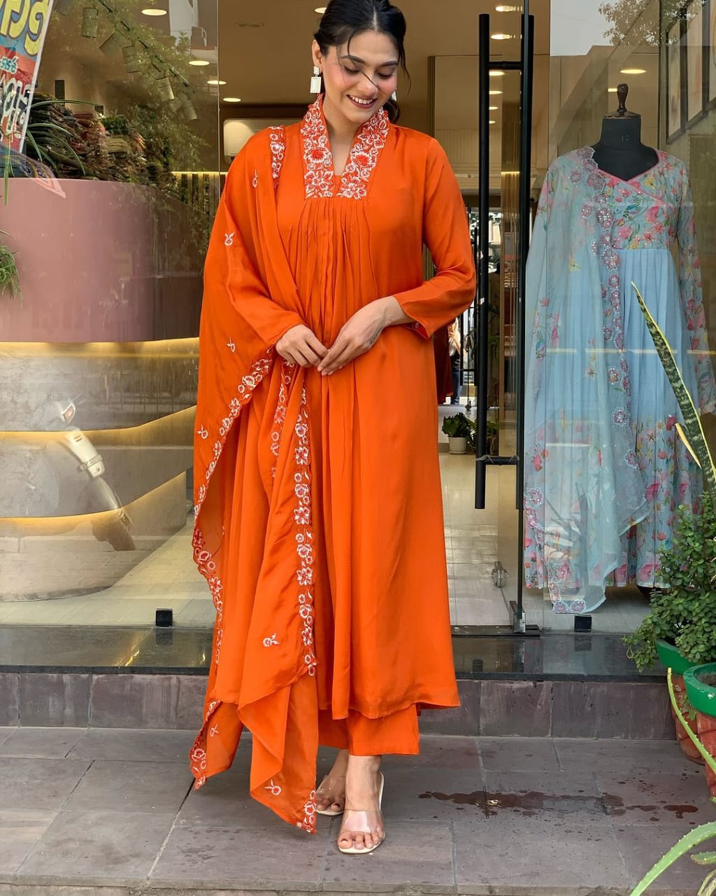 Orange kurti set