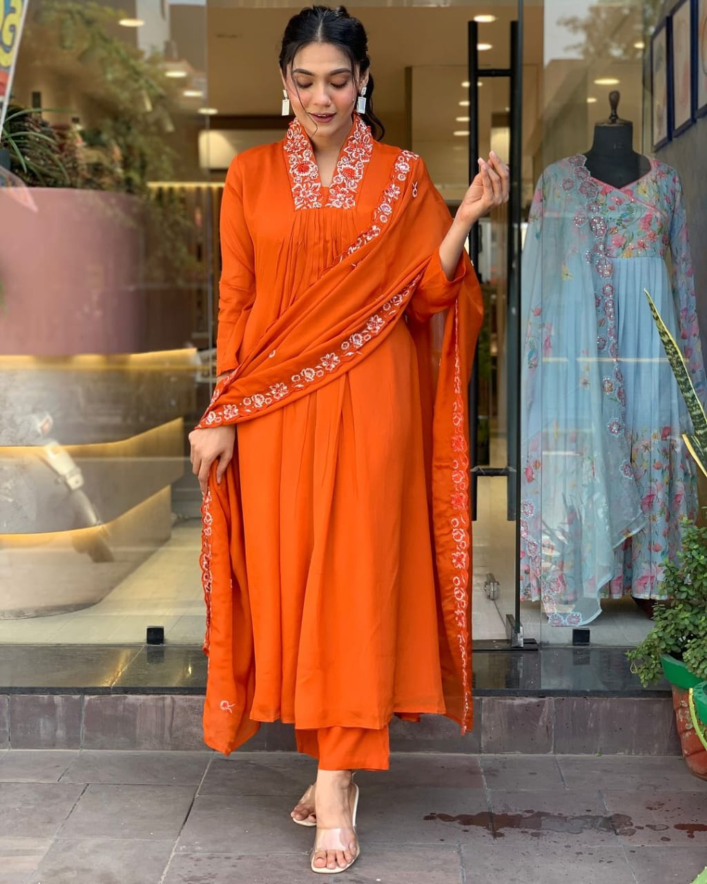 Orange kurti set