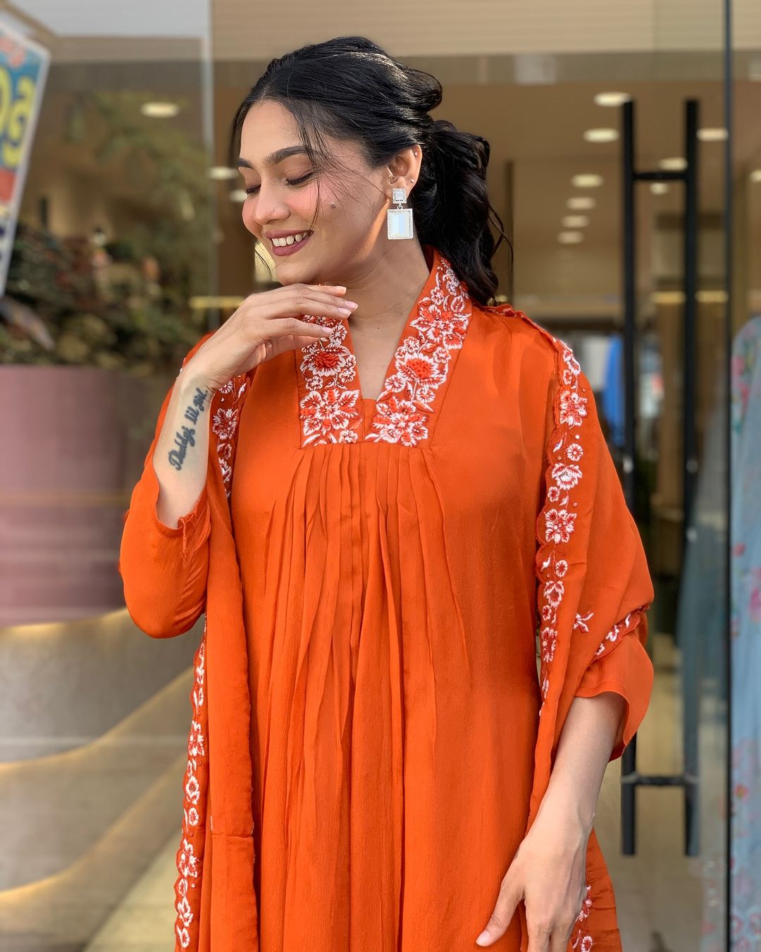 Orange kurti set