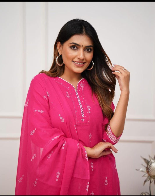 EKATRA PRINT PINK KURTI