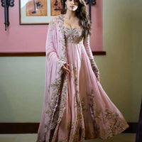 Embroidered Gown With Dupatta With pant